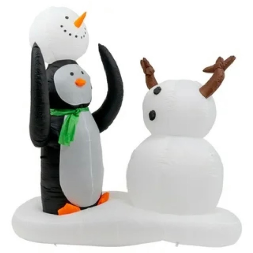 7 Foot Christmas Inflatable Penguin & Snowman Outdoor Decorations Winter Holiday - Picture 4 of 8